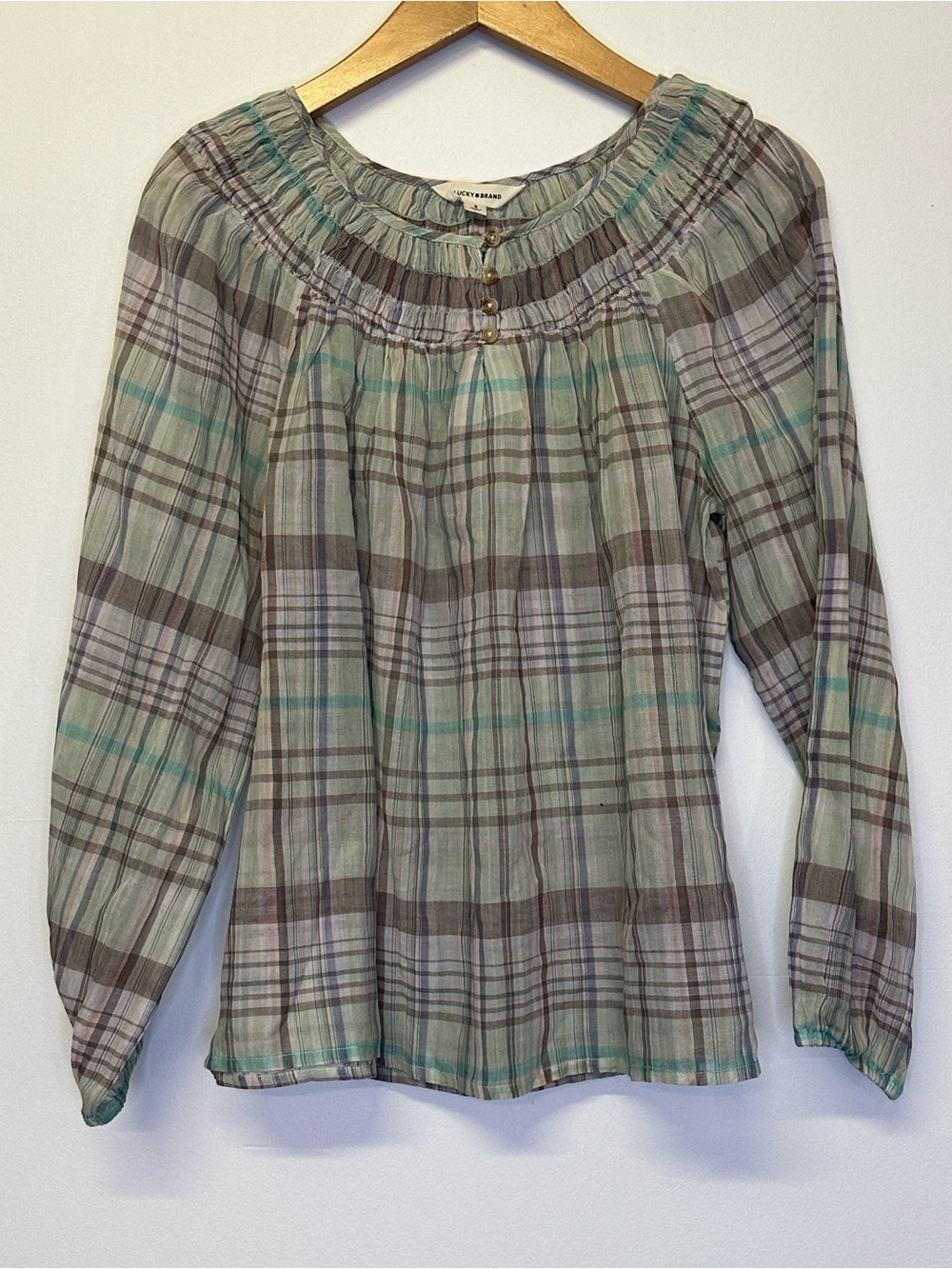 Lucky Brand easy smocked blouse